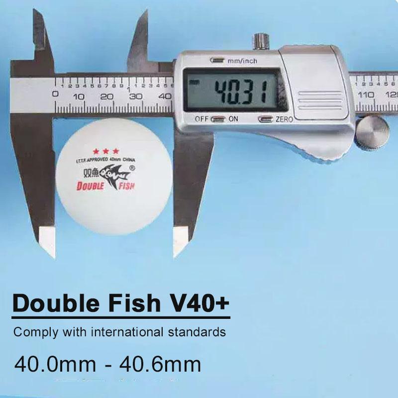 DOUBLE FISH V40 + оригинальные 3-звездочные мячи для пинг-понга со швами из АБС-пластика, новый материал, мячи для настольного тенниса с одобрением ITTF