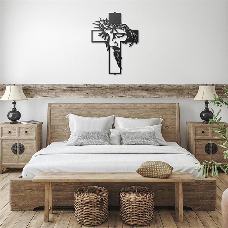 Акриловая вывеска «Крест», Настенный декор «Иисус», Современное украшение для стен, Искусство силуэта, Подходит для дома, офиса, гостиной, спальни
