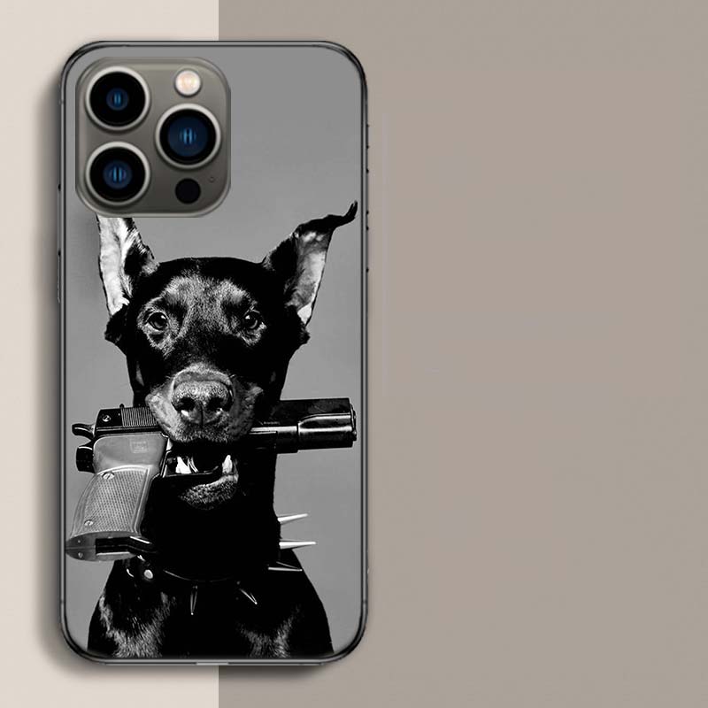 Животное Такса Доберман собака Чехол для телефона Для Apple Iphone 16E 16 17 Pro Max Air 15 Pro 14 Plus 12 13 Mini Чехол Милый Веселый