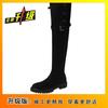 Tall Heightening Knight Boots Two Wear Folded Knee Boots Fashion Maillard Brown Retro Western Boots 2025 Autumn Women