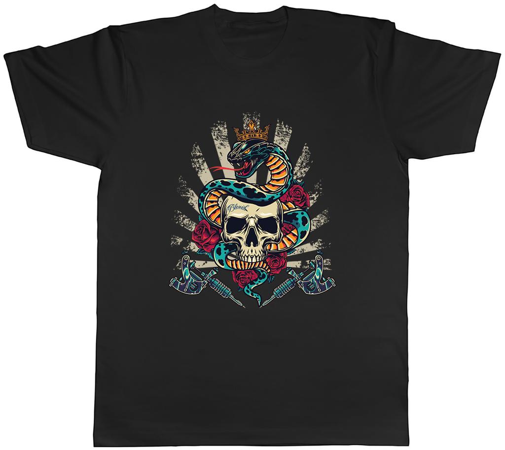 Skull King Unisexs TShirt Tattoo Inked Snake Gothic Unisex Tee Gift