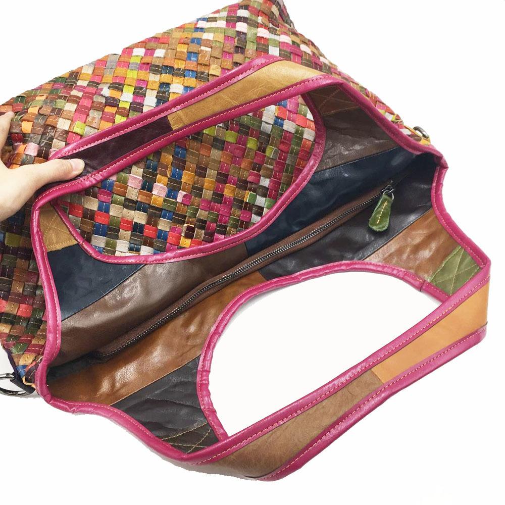 Кожаная сумка ручной работы, сумка-мессенджер через плечо, женская кожаная женская сумка, плетеная сумка