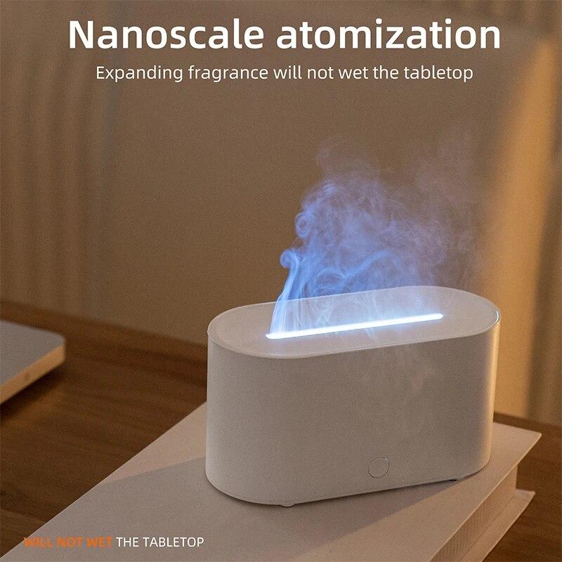 2024 Newest RGB Flame Humidifier 130ml 3D Flame Aroma Diffuser For Bedroom