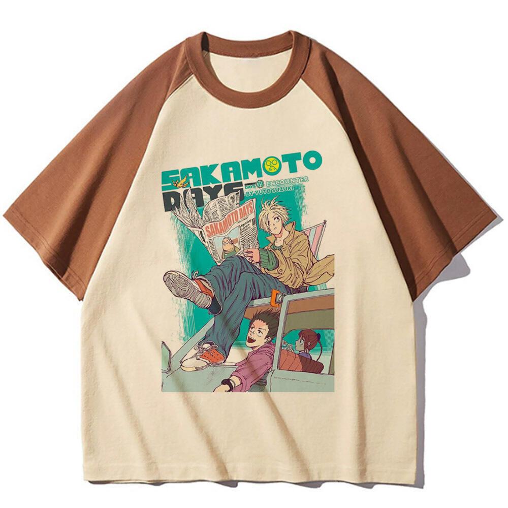 Футболка Sakamoto Days Университетская Эстетика 2000-х Kawaii Y2k Футболка Психоделическая Ретро Харадзюку Модные Футболки