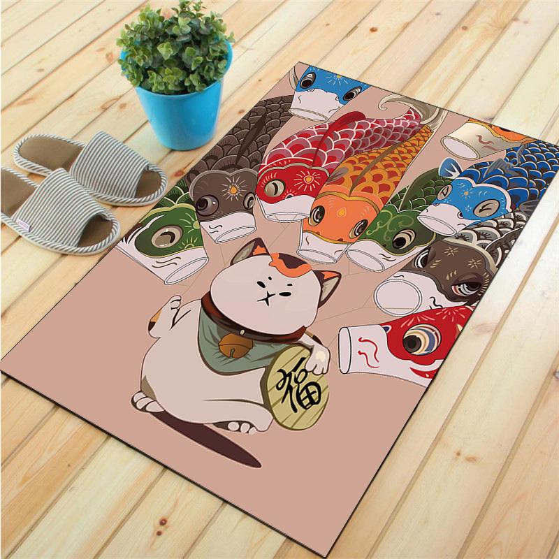 Fortune Cat Напольный коврик Гостиная Ковер Декор Кухня Спальня Коврик Footpad