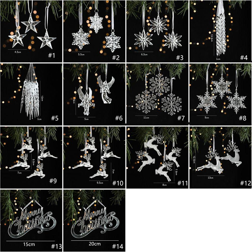 DIY Transparent Icicle Ornaments Acrylic Xmas Tree Ornaments Merry Christmas Decor
