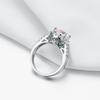  Серебряное ювелирное кольцо 925 пробы с розовым сапфиром и цирконом, модные вечерние классические кольца из стерлингового серебра 925 пробы, ювелирные изделия