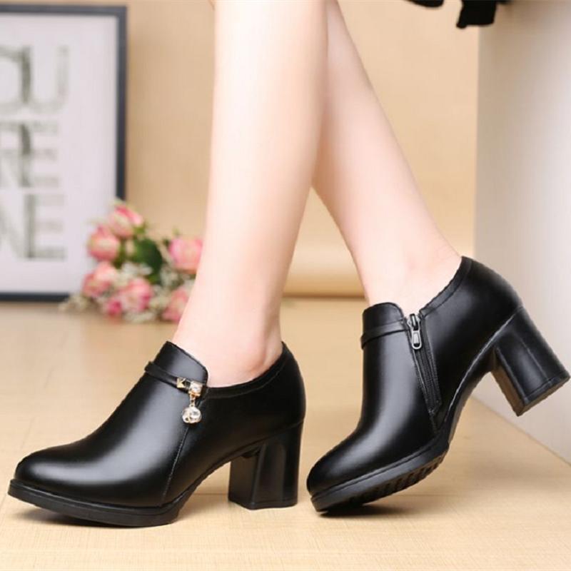 Botas Femininas Women Fashion Sweet Blue Comfort Ankle Boots Lady Classic Autumn & Winter High Heel Black Boots A9205