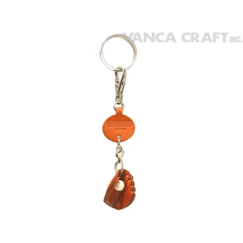 Genuine Leather Baseball Glove Keychain by VANCA CRAFT (Handmade by Artisans In Japan)