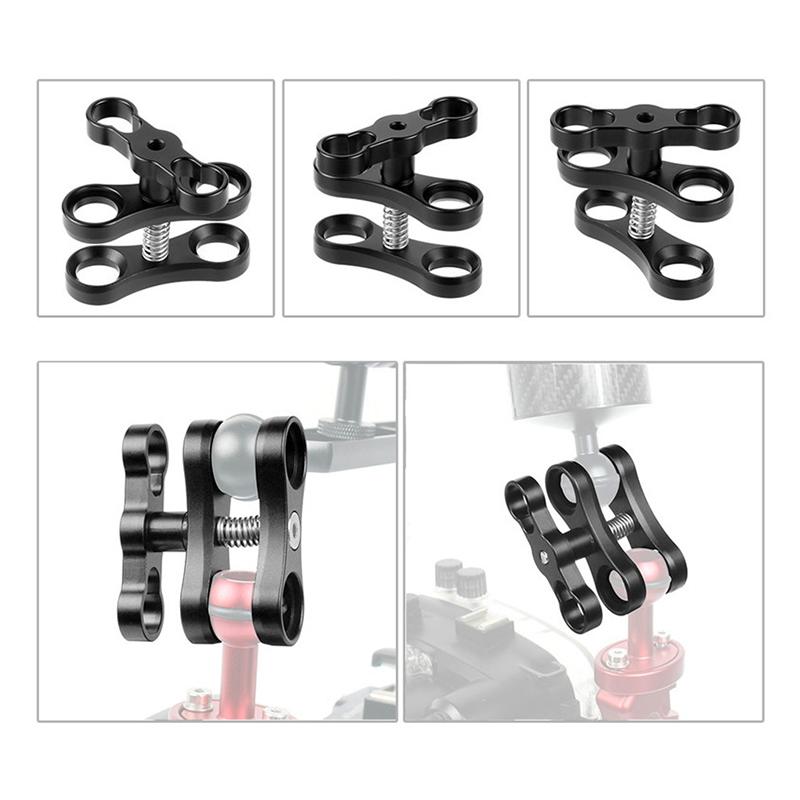 Aluminum Ball Clamp Mount for Underwater Diving Light Arms Tray System Photography Diving Camera Clip Adapter Bracket