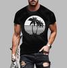 New Summer Men's Fashion T-shirt Personality Coconut Tree Printed Men's T-shirt Top