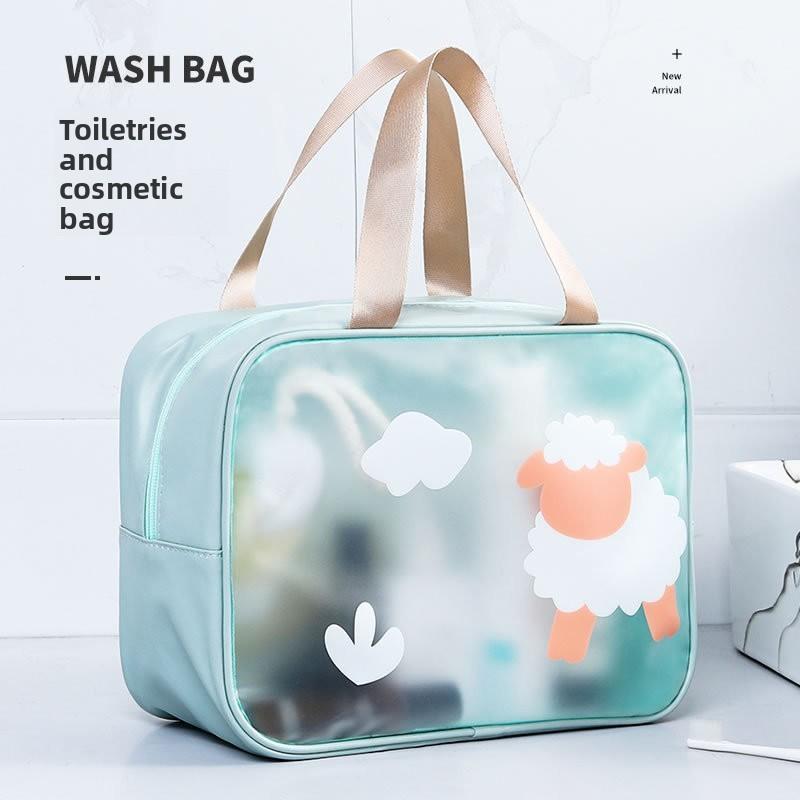 Portable Large Makeup Bag With Waterproof Pvc Material For Travel And Bathroom Storage