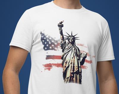 Statue of Liberty T-Shirt: American Flag Patriotic USA Pride