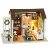 DIY Miniature Dollhouse Kit Realistic Mini 3D Wooden House Room Craft with Furniture LED Lights