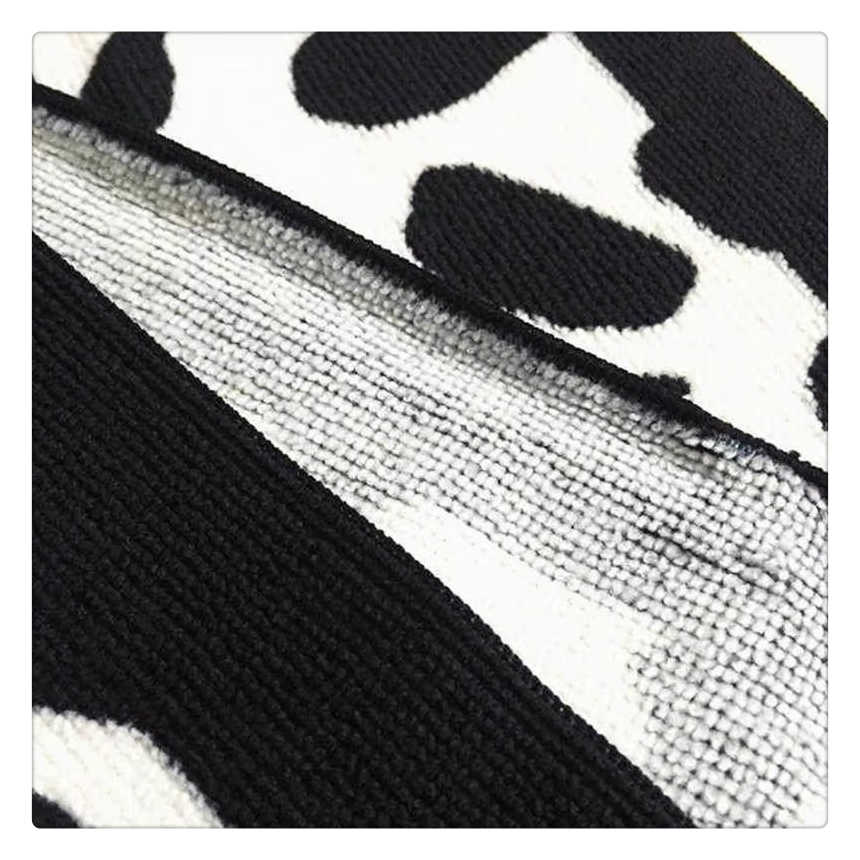 Black Leopard Print Microfiber Beach Towel 70x150 & 100x180cm Quick-Dry Super Absorbent Soft Skin-Friendly For Travel Gym Pool