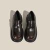 Black Female Platform-soled Student Single Shoes One-pedal Wind Small Leather Shoes College Style