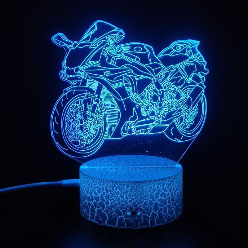 3D лампа мотоцикл горный велосипед светодиодный ночник USB кабель батарея красочный ночник спальня декор подарок на день рождения для мальчиков мужчин