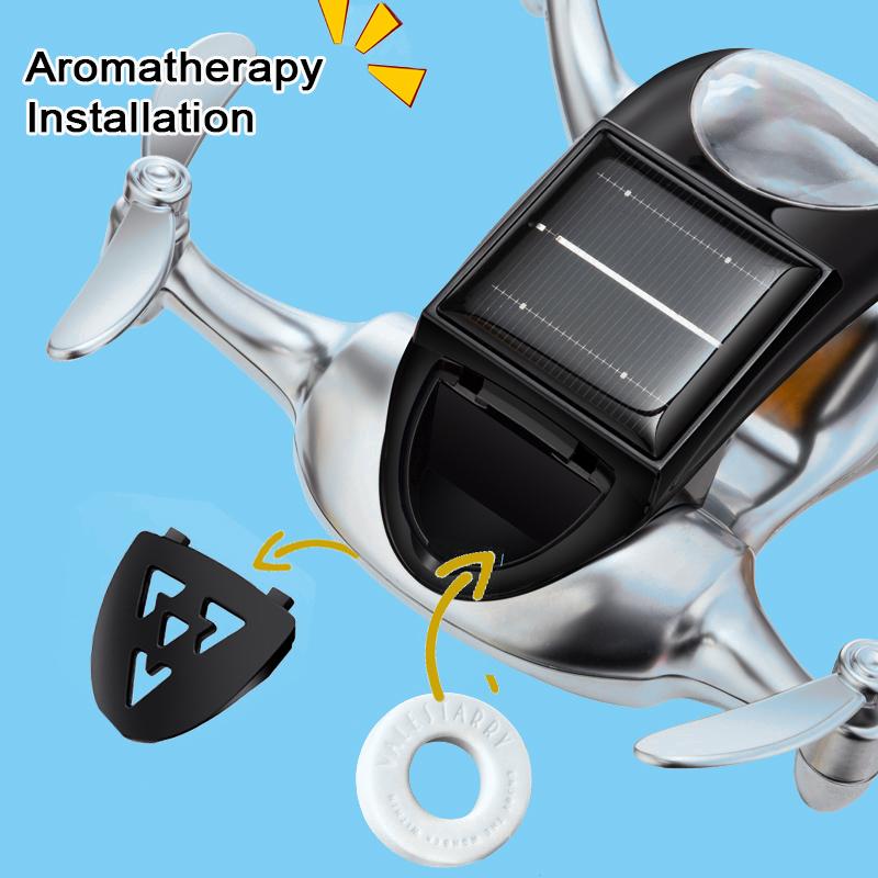 Car Aromatherapy Ornament Pilot Air Fragrance Solar Drone Creative Center Console Decoration With Rotating Propeller