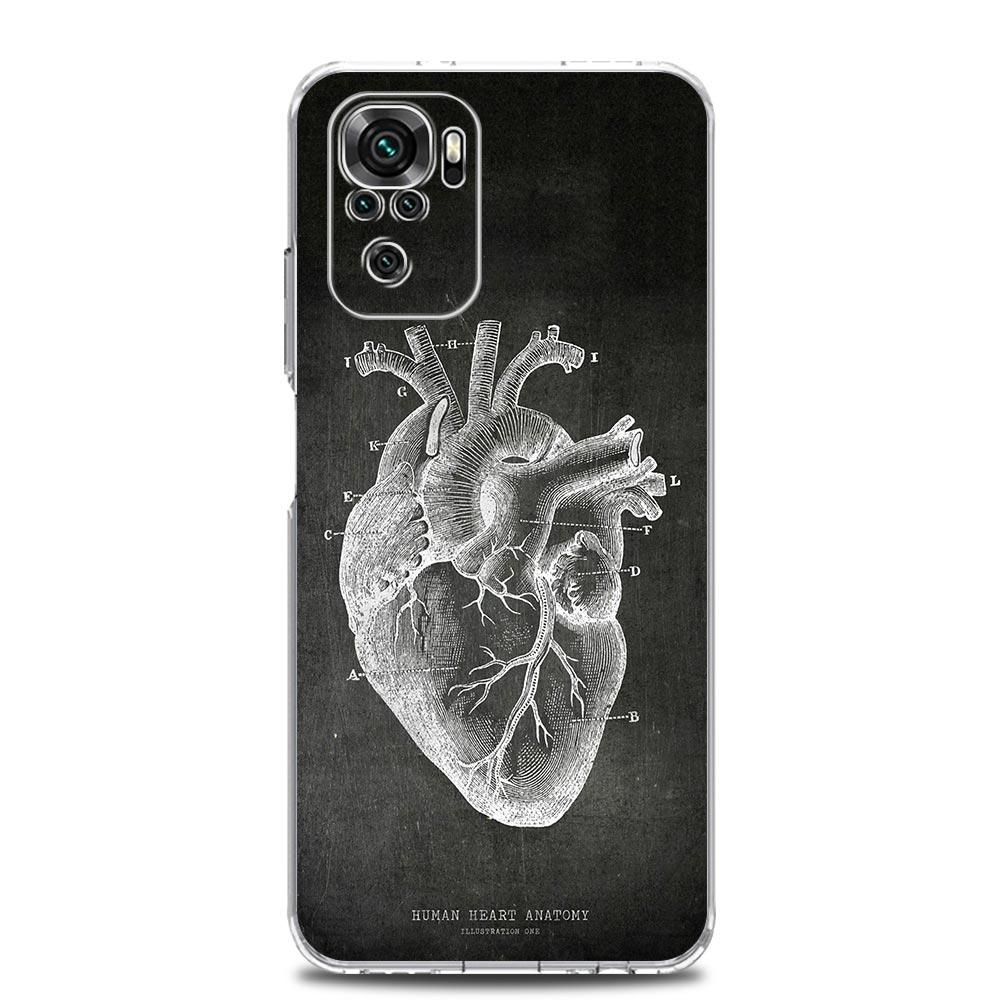 Чехол для телефона Chalkboard Anatomy для Xiaomi Redmi Note 13 12 5G 9S 9 8 10 11 Pro Plus 4G 9T 13C 12C10C 9C 9A 7 Прозрачная крышка