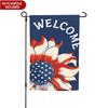 4th of July Garden Flag Memorial Day Patriotic Welcome Small Flags for Outside, Independence Day Sunflower Floral Yard Outdoor Decoration, Spring Outd
