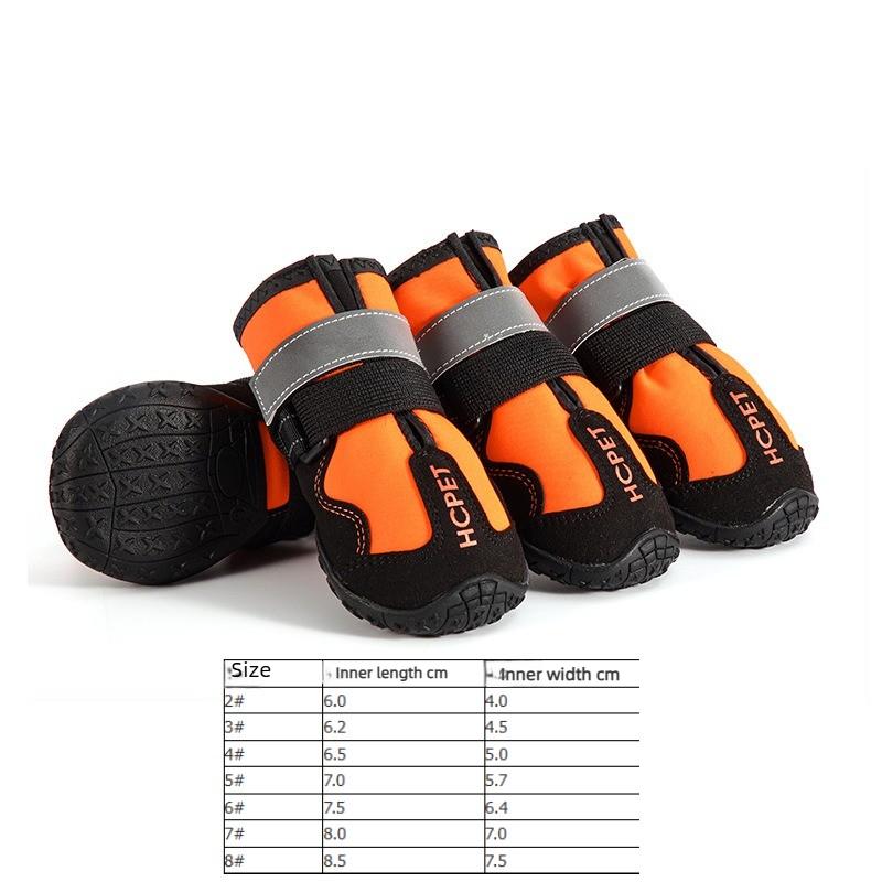 Pet outdoor protective shoes do not fall off the heel, waterproof, non-slip and anti-dirty winter warm soft-soled dog shoes