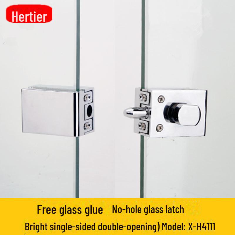 Защелка для стеклянной двери - напольный замок для одной двери в ванную или туалет