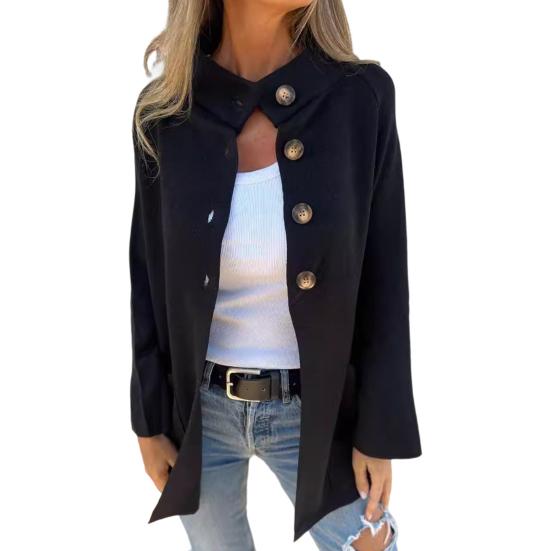 Зимняя женская трикотажная куртка с воротником-лацканом, однобортный кардиган с длинными рукавами, верхняя одежда с карманами, теплое, сохраняющее тепло пальто для поездок на работу