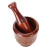 Wooden Grinding Bowl Household Kitchen Manual Garlic Ginger Spices Grinder Mortar Pestle Set KTY
