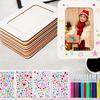 A Set of 21 Picture Frame Painting Kits, 5 Unfinished Wooden Frames for DIY, 12 Painting Markers, and 4 Crystal Diamond Stickers for Crafting.