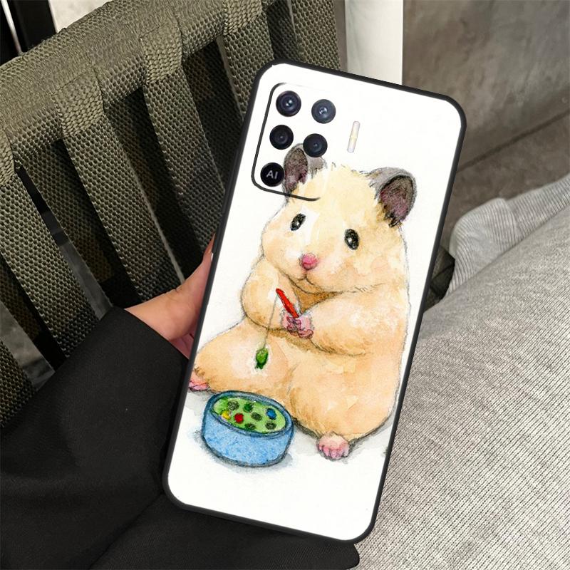 Художественный чехол для хомяка для Oppo A80 A60 A40 A94 A54 A98 A78 A18 A38 A58 A16 A76 A96 A17 A77 A74 A57S A15 Чехол