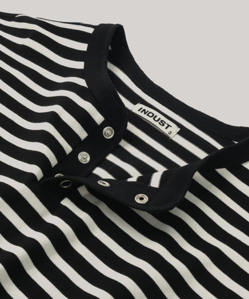 INDUST Striped Henley Neck Sweatshirt_3Color