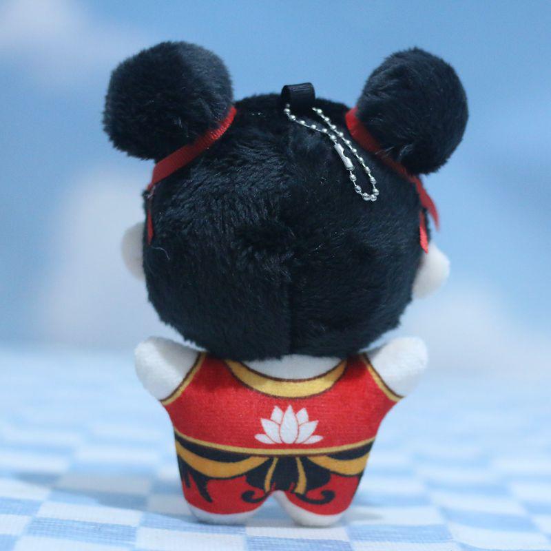 12 см Нэчжа 2 милых маленьких плюшевых кукол Нэчжа, сумка для одежды, брелок, аниме-фигурка, плюшевая игрушка, подарок на день рождения для детей