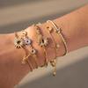 J&D Jewelry Браслет-шарм 'Небесное Солнце Луна Звезда' с покрытием из нержавеющей стали 18K Gold, с кристаллами, на цепочке O для женщин