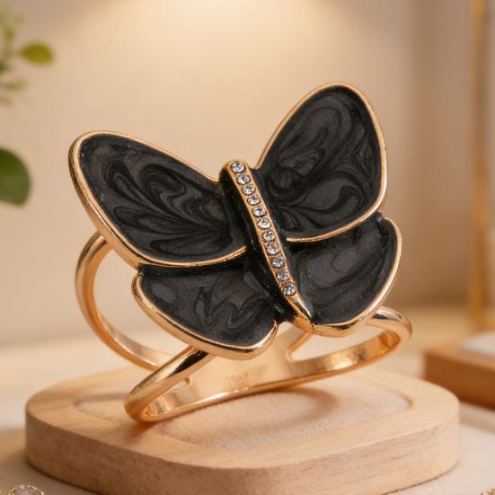 Butterfly Scarf Ring Buckle for Women Rhinestone Shawl Brooch Clips Metallic Scarves