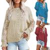 Женские кружевные вязаные крючком ажурные свитера, однотонные пуловеры с круглым вырезом и длинными рукавами, свитера, топы