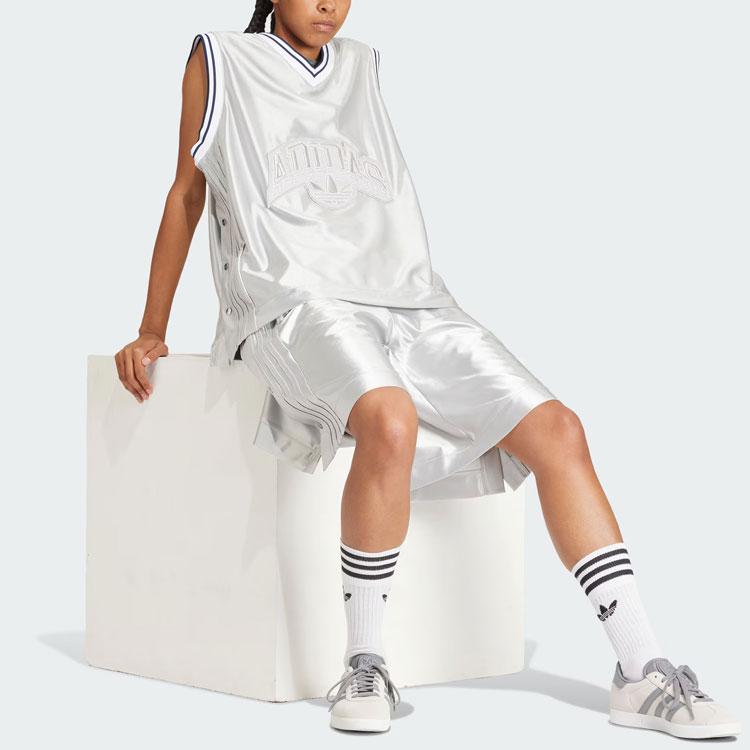 Adidas Баскетбольные шорты премиум-класса Originals с однотонным логотипом Женские шорты светло-серые IT9768