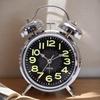 3 Inch Twin Bell Loud Alarm Clock Metal Frame Night Light Clocks Battery Operate Desk Table Alarm Clock For Home and Office