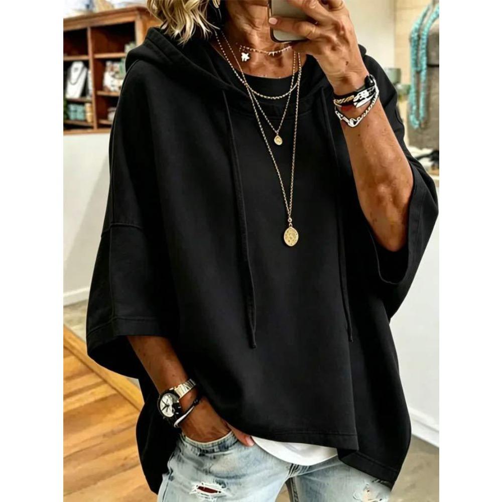 Женская однотонная толстовка с drawstring, универсальный спортивный пуловер для осени и зимы