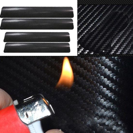 4Pcs 4D Carbon Fiber Авто Наклейки на пороги автомобиля против царапин Защитная крышка