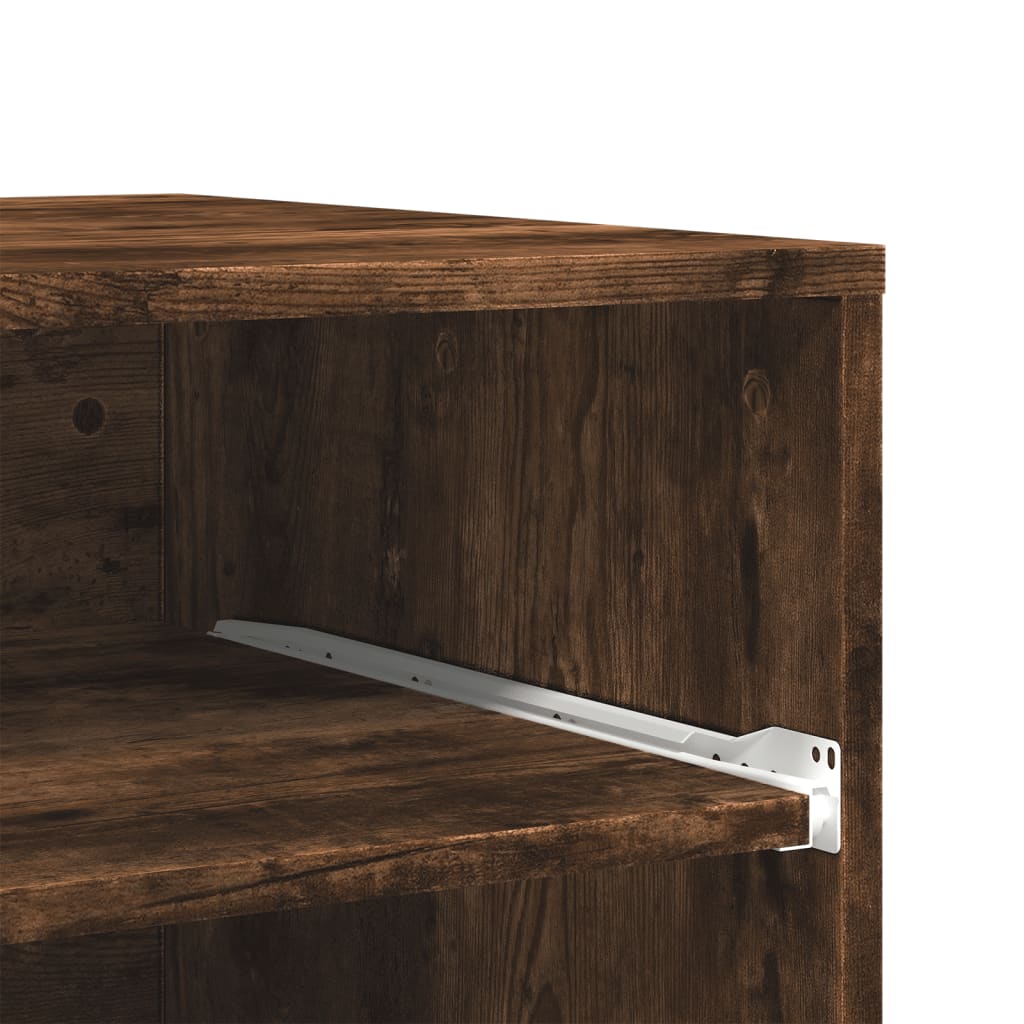 Printer Stand with Casters Smoked Oak 60 x 48 x 74 cm