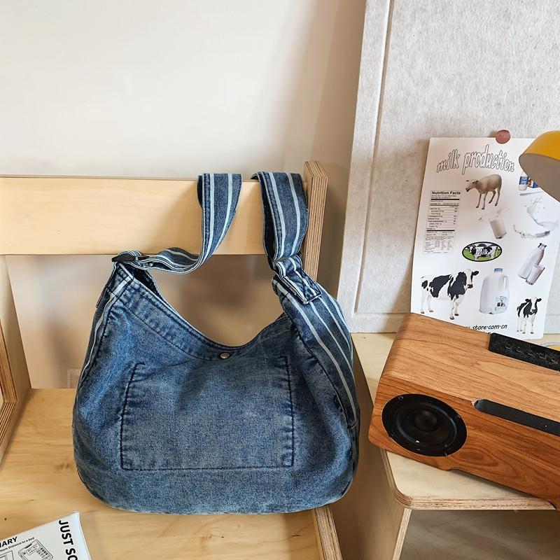 Denim Tote Bag Women's Large Capacity Shoulder Crossbody Bag
