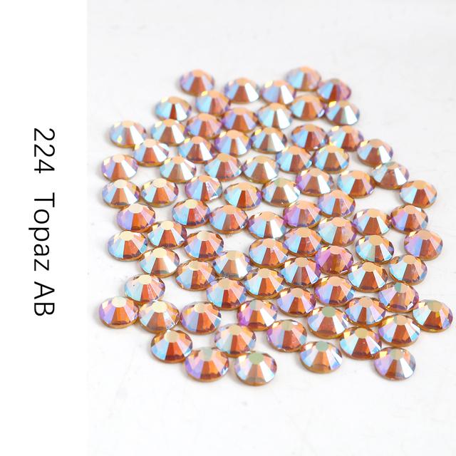 Стразы без горячей фиксации, кристалл Ab Ss3-Ss30, стразы для ногтей с плоской задней частью, стразы премиум-качества, блестящие стразы для ногтей, хрустальный камень