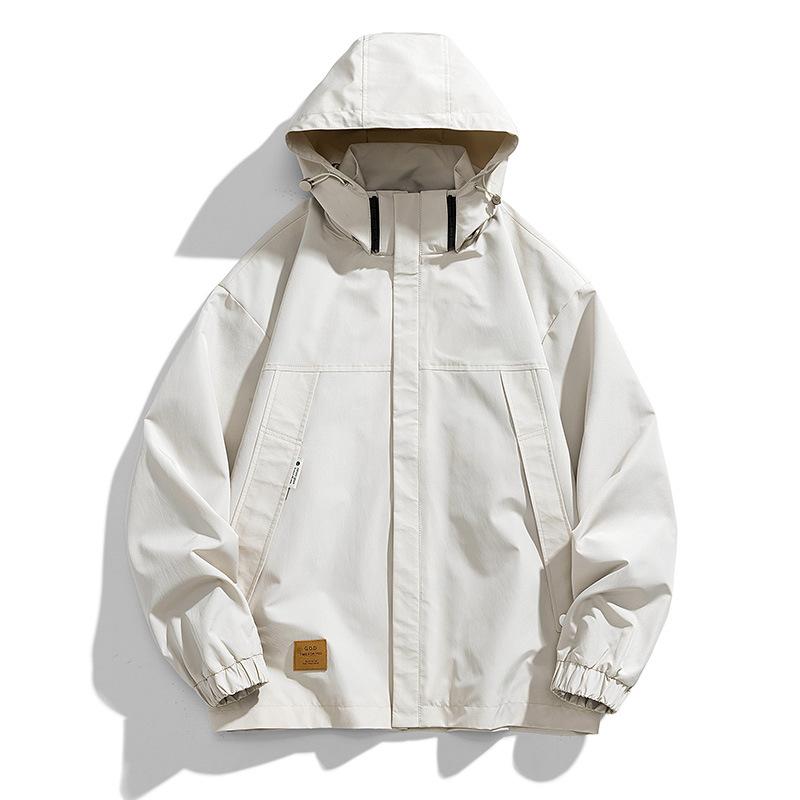 Осенняя куртка мужская большого размера, свободная, повседневная, для бега, альпинизма, ветрозащитная, водонепроницаемая, утепленная куртка, однотонная ветровка