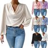 European & American Chiffon Long-Sleeve Loose V-Neck Women's Top