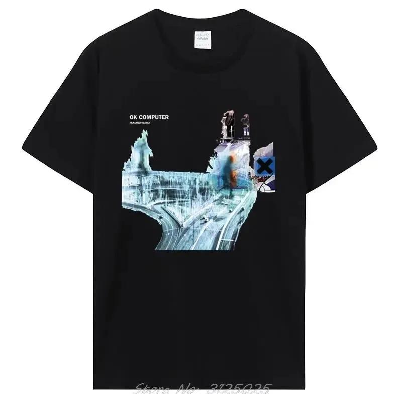 Футболка Radiohead Ok Computer с виниловым постером на CD и Lp в цветах радуги Thom Yorke Kid A Casual Printed Quality New Brand Футболка