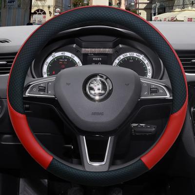 Чехол на руль из 100% натуральной кожи DERMAY для Skoda Octavia A5 A7 RS Octavia 2 3 Combi Автомобильные аксессуары для интерьера
