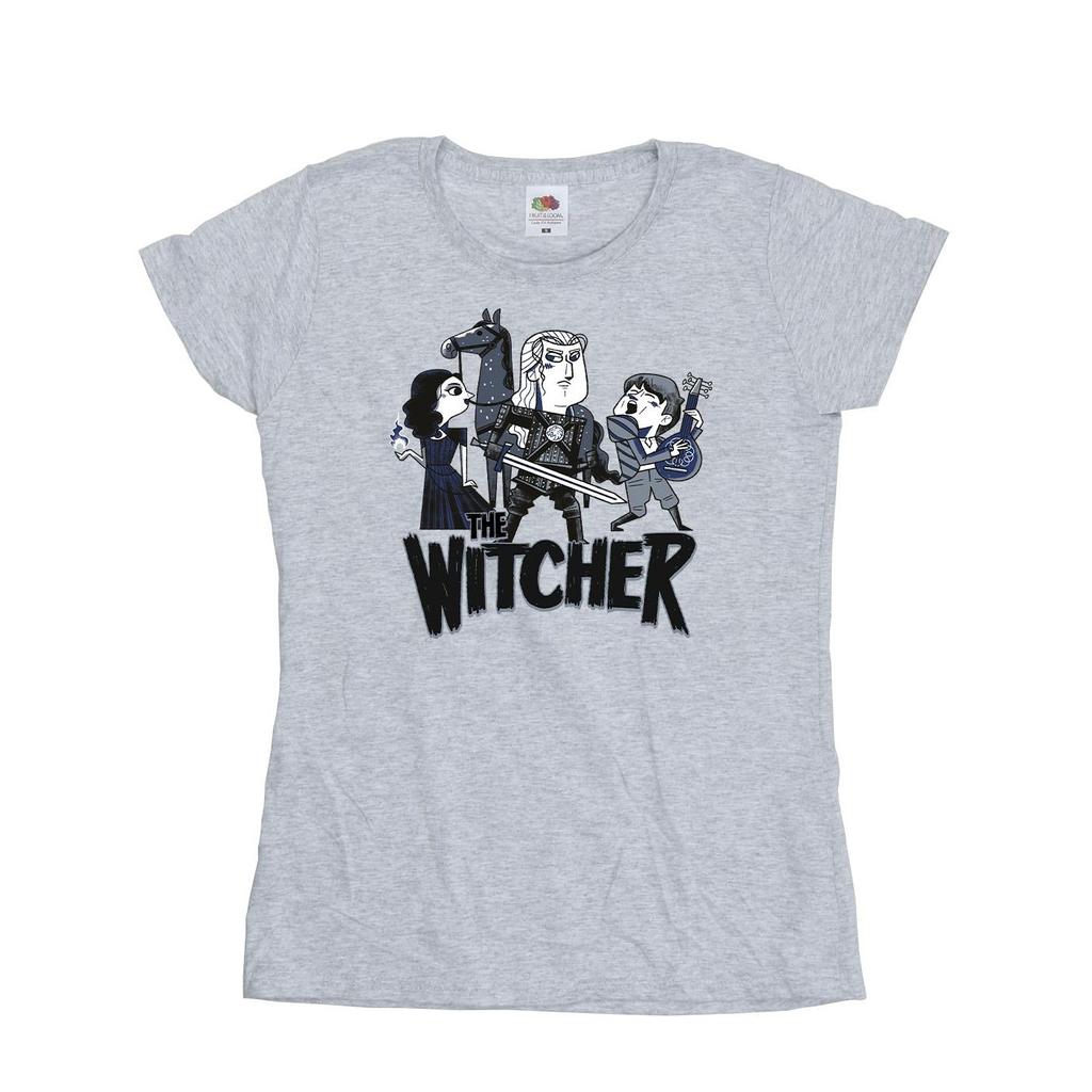Netflix Womens/Ladies The Witcher Team Illustrated Cotton T-Shirt
