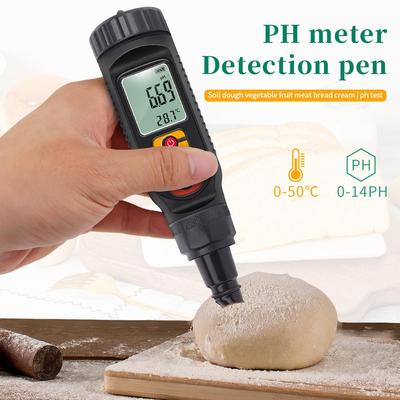 Цифровой pH-метр для пищевых продуктов 0,00-14,00 pH Температура Тестер pH теста Почва Мясо Сыр Хлеб Фрукты Вода Анализатор кислотности ЖК-подсветка