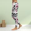 Женские розовые эластичные леггинсы с принтами черепа для йоги, фитнеса, бега, спортзала, спортивных активных брюк