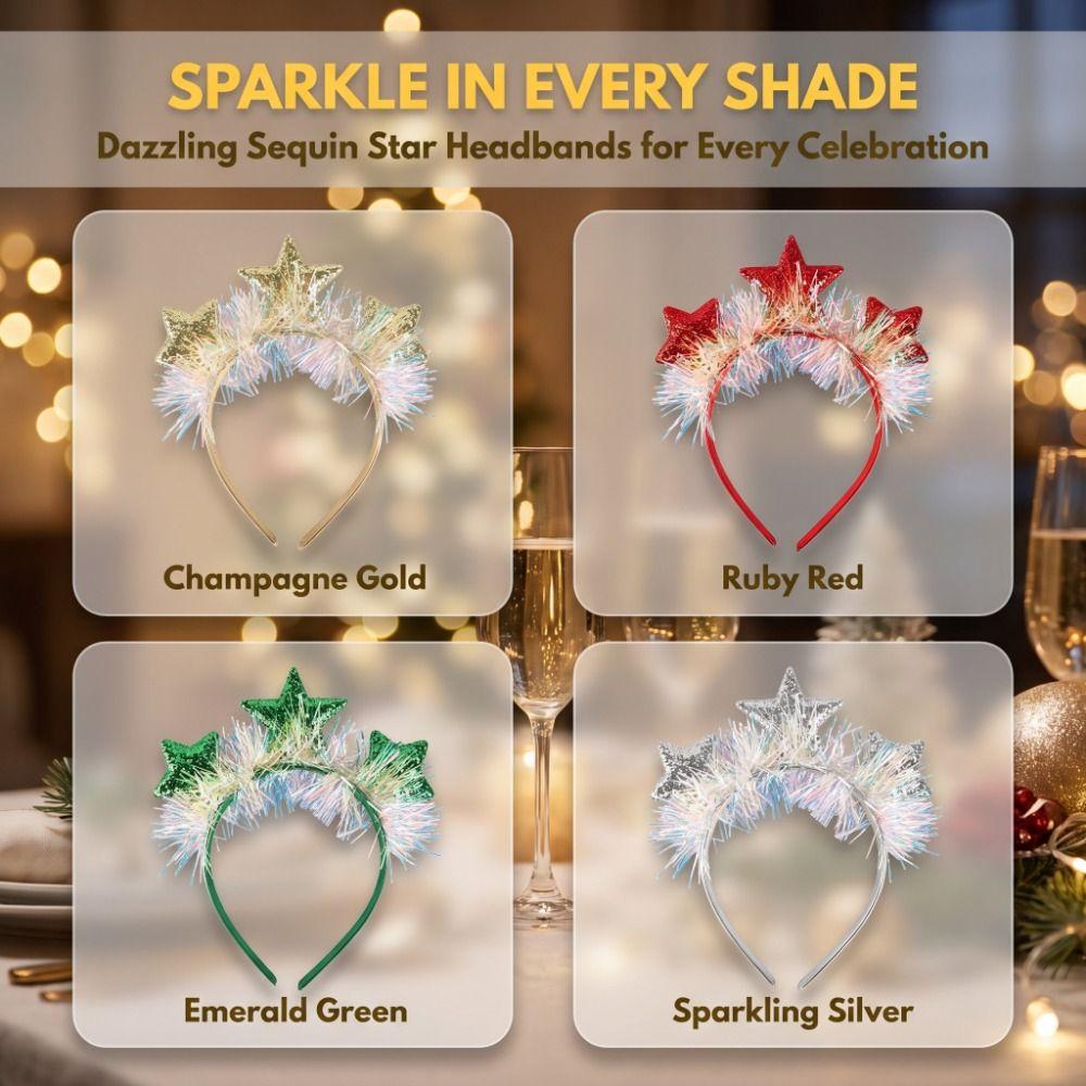 Sweet New Year Decorative Headband Sequin Christmas Headpiece  Countdown Photos